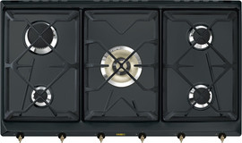 Smeg כיריים גז - 5 להבות Smeg סמג Coloniale SRV896AOGH שחור