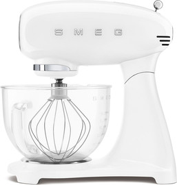 Smeg מיקסר מקצועי בעיצוב רטרו כולל קערת זכוכית 4.8 ליטר Smeg סמג SMF13 לבן