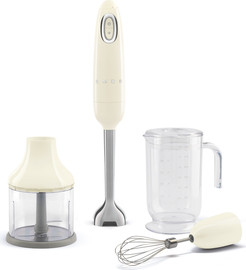 Smeg בלנדר מוט כולל אביזרים וכוס ערבול 1.4 ליטר Smeg סמג HBF03CREU קרם