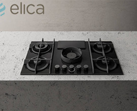 ELICA כיריים גז משולבות קולט אדים 88 ס''מ מבית ELICA אליקה דגם NIKOLA-FLBLF-88