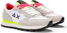 SUN68 ALLY SOLID NYLON-0163 BIANCO GIALLO FLUO - נעלי סניקרס לנשים