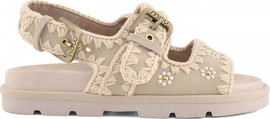 Mou Bounce סנדלי Mou Low Bio Sandal Flower נשים - מו - Beige