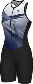 ALE חליפת טריאתלון נשים ללא שרוולים TRIATHLON HORIZON LADY SUIT שחור-כחול אלסטית טכנית אוורירית ומנדפת מאוד