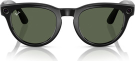 Meta משקפי שמש חכמים Ray-Ban Meta Headliner Low Bridge Fit דגם RW4009F בצבע שחור מבריק עם עדשות G-15 Green