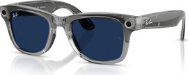 Meta משקפיים חכמים Ray-Ban Meta Wayfarer GEN 2 RW4012 53-22 בצבע Shiny Transparent Grey עם עדשות Clear/Sapphire Transitions®