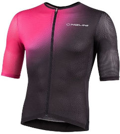 Nalini חולצה לרכיבת אופניים לגברים MESH ERGO JERSEY שחור-ורוד אריג רשת דק טכני ואלסטי מאווררת ומנדפת M