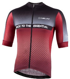 Nalini חולצה לרכיבת אופניים לגברים DENVER JERSEY שחור-בורדו דקיקה אלסטית טכנית ומנדפת מאוד L NALINI