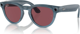 Meta משקפי שמש חכמים Ray-Ban Meta Headliner RW4009 בגימור Shiny Jeans עם עדשות Polar Dusty Red בגודל 50-23