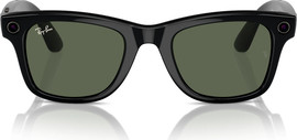 Meta משקפי שמש חכמים Ray-Ban Meta Wayfarer דגם RW4008 בגודל 53-22 בצבע שחור מבריק עם עדשות G-15 Green