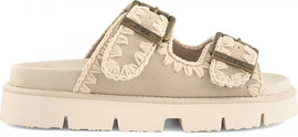 Mou Bounce כפכפי Mou Bio Sandal Two Buckles נשים - מו - Beige