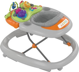 Chicco הליכון לתינוק עם פעלולון אלקטרוני ווקי טוקי - Walky Talky אפור/אפור כהה