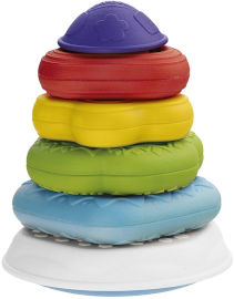 Chicco מגדל 4 טבעות 2 ב 1 למיון והערמת צורות