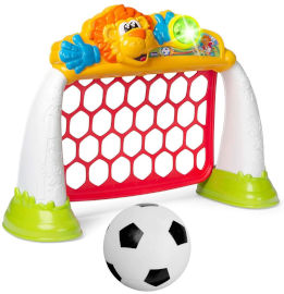 Chicco שער כדורגל אינטרקטיבי לפעוטות, זז חשמלית ימינה ושמאלה + כדור ספוג