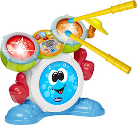 Chicco משחק תופים אינטראקטיבי 9 מנגינות ומקלות תיפוף