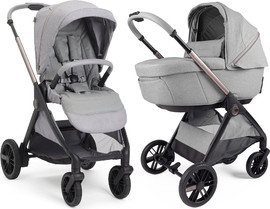 Chicco עגלת תינוק משולבת צ’יקו בלאג’יו II עם קיפול OneTouch אוטומטי וגלגלי TPE - אפור LUNA