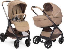 Chicco עגלת תינוק משולבת צ’יקו בלאג’יו II עם קיפול OneTouch אוטומטי וגלגלי TPE - קרמל