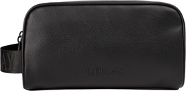 REPLAY תיק רחצה דמוי עור דגם HAMMERED TOILETRY BAG מבית המותג REPLAY