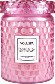 VOLUSPA נר ריחני בצנצנת זכוכית‏ 510 גרם - Rose Petal Ice Cream