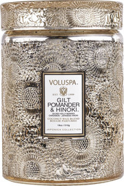 VOLUSPA נר ריחני בצנצנת זכוכית 510 גרם - Gilt Pomander Hinoki