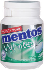 מנטוס וויט גומי לעיסה ללא סוכר בטעם מנטה עדין