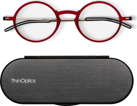 Thinoptics קריאה משקפי קריאה מנהטן בצבע אדום