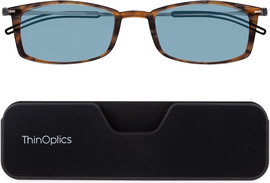 Thinoptics קריאה משקפי ברוקלין נגד קרינה כחולה בצבע מנומר, בנרתיק קונקט