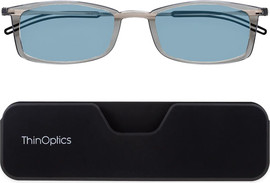Thinoptics קריאה משקפי ברוקלין נגד קרינה כחולה בצבע שקוף, בנרתיק קונקט
