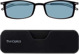 Thinoptics קריאה משקפי ברוקלין נגד קרינה כחולה בצבע שחור, בנרתיק קונקט
