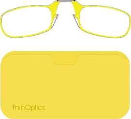 Thinoptics קריאה משקפי קריאה בצבע צהוב עם נרתיק לסמארטפון בצבע צהוב ניאון