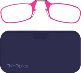 Thinoptics קריאה משקפי קריאה בצבע ורוד עם נרתיק לסמארטפון בצבע סגול כהה - רודנייט