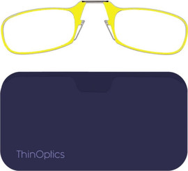 Thinoptics קריאה משקפי קריאה בצבע צהוב עם נרתיק לסמארטפון בצבע סגול כהה - רודנייט
