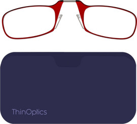 Thinoptics קריאה משקפי קריאה בצבע אדום עם נרתיק לסמארטפון בצבע סגול כהה -רודנייט