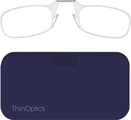 Thinoptics קריאה משקפי קריאה בצבע שקוף עם נרתיק לסמארטפון בצבע סגול כהה - רודנייט