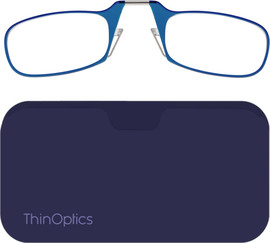 Thinoptics קריאה משקפי קריאה בצבע כחול עם נרתיק לסמארטפון בצבע סגול כהה - רודנייט
