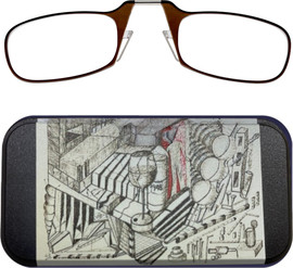 Thinoptics קריאה משקפי קריאה בצבע חום עם נרתיק לסמארטפון במהדורה מיוחדת - 1948