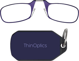 Thinoptics קריאה משקפי קריאה בצבע סגול עם נרתיק מחזיק מפתחות בצבע סגול כהה - רודנייט