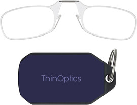 Thinoptics קריאה משקפי קריאה בצבע שקוף עם נרתיק מחזיק מפתחות בצבע סגול כהה - רודנייט