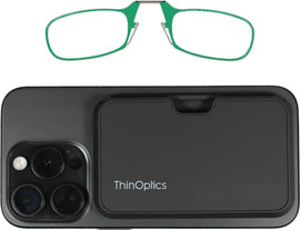 Thinoptics קריאה משקפי קריאה בצבע ירוק עם נרתיק ®MagSafe שחור