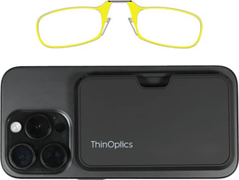 Thinoptics קריאה משקפי קריאה בצבע צהוב עם נרתיק ®MagSafe שחור