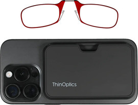 Thinoptics קריאה משקפי קריאה בצבע אדום עם נרתיק ®MagSafe שחור