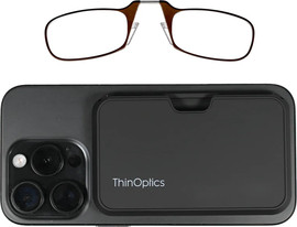 Thinoptics קריאה משקפי קריאה בצבע חום עם נרתיק  ®MagSafe שחור