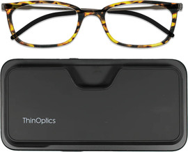 Thinoptics קריאה משקפי קריאה Connect בצבע חום מנומר עם נרתיק ®MagSafe שחור