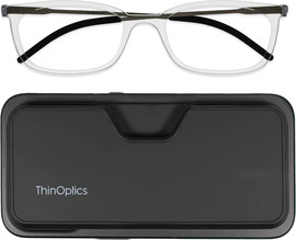 Thinoptics קריאה משקפי קריאה Connect בצבע שקוף עם נרתיק ®MagSafe שחור