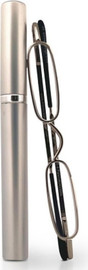 Thinoptics קריאה Original MINI - משקפי קריאה קומפקטיים בצבע שחור עם נרתיק גלילי כסוף