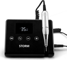 STORM מכונת שיוף מקצועית למניקור ופדיקור קשה STORM צבע שחור