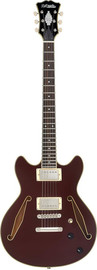 D'angelico גיטרה חשמלית 1/4 נפח כולל ארגז EXCEL MINI DC TOUR SOLID WINE