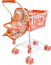 New York עגלת קניות עם מושב לבובה עם אביזרים A233 New York Doll Collection