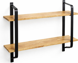 HOME&MORE מדף קיר דקורטיבי דו-קומתי | IronWood Due Shelf