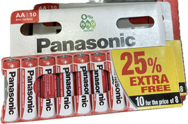 Panasonic מארז של 10 סוללות פנסוניק AA Panasonic