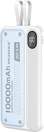 Semicom Laxis מטען 10000mAh 22.5W עם צג וכבל מובנה ZK-10 WHITE-GRAY סמיקום semicom
